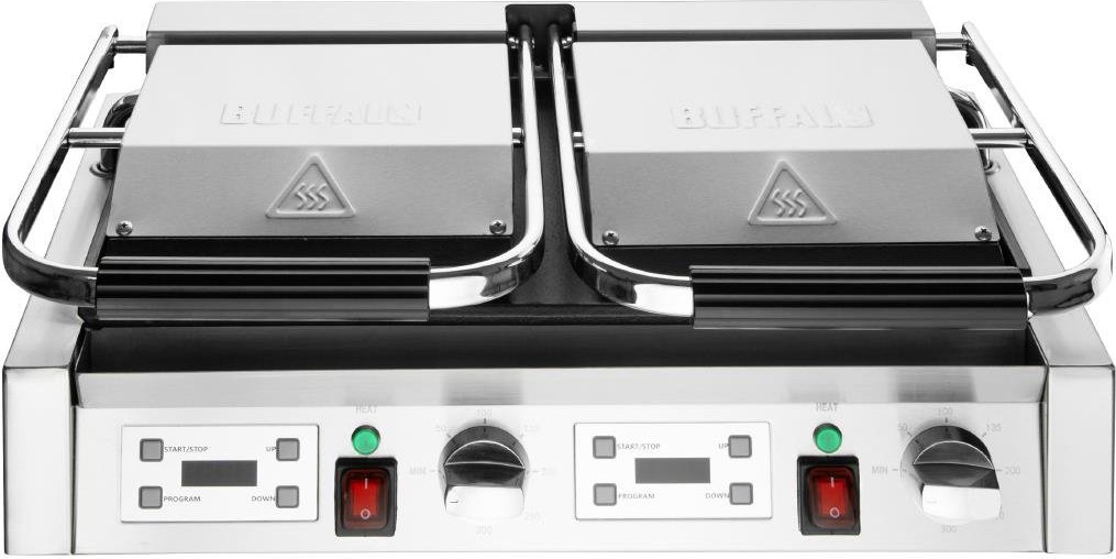  Buffalo Doppelkontaktgrill Glatte & Gerippte Platten 