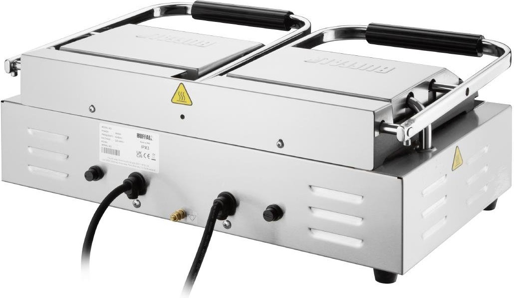  Buffalo Doppelkontaktgrill Glatte & Gerippte Platten 