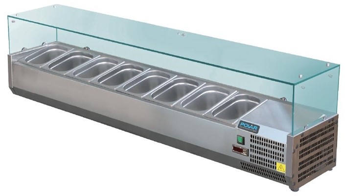  Polar Serie G Aufsatzk&uuml;hlvitrine f&uuml;r 8x GN1/3 