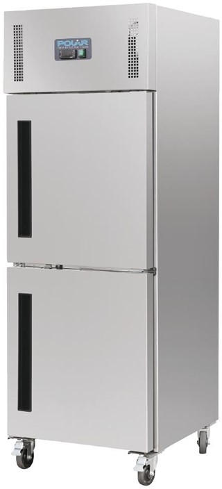  Polar Serie G K&uuml;hlschrank Edelstahl mit geteilter T&uuml;r 600L 