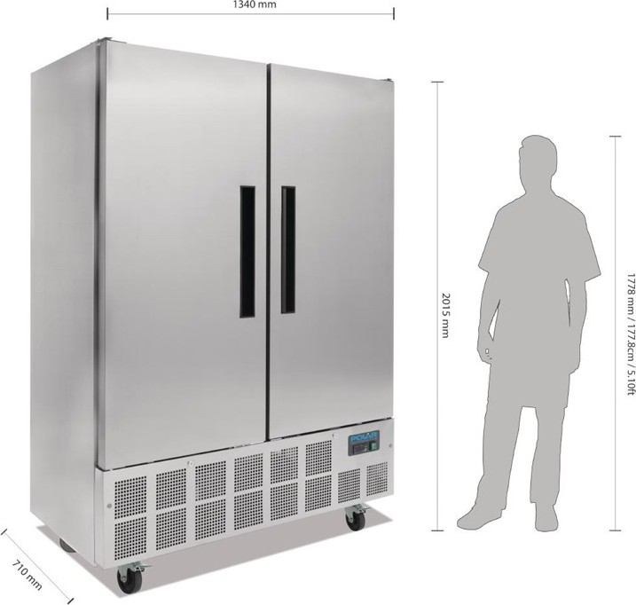  Polar Serie G Slimline K&uuml;hlschrank Edelstahl 960L 