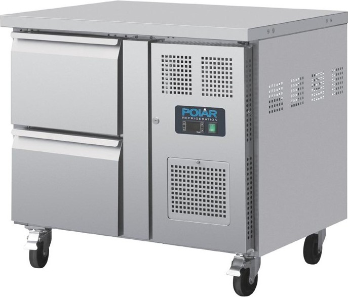  Polar Serie U GN-K&uuml;hltisch mit 2 Schubladen 124L 