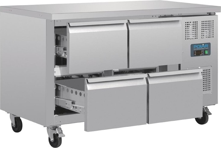  Polar Serie U GN-Kühltisch mit 4 Schubladen 314L 