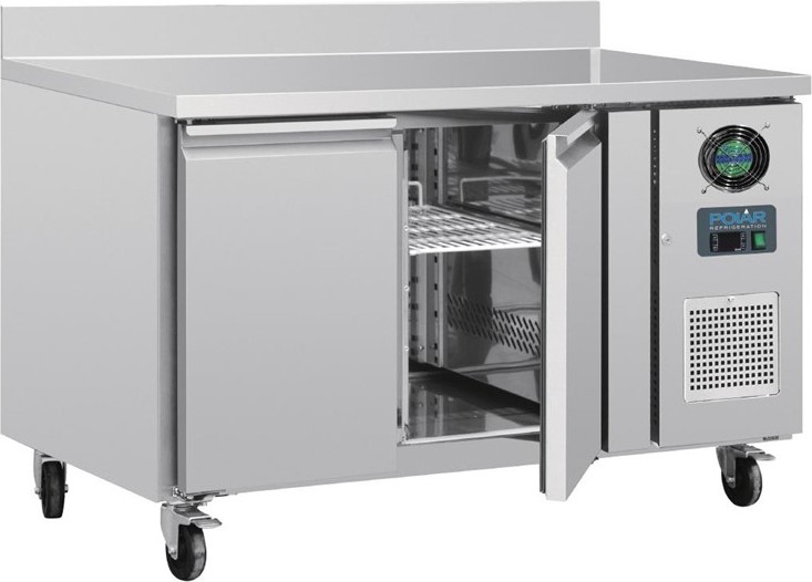  Polar Serie U 2-t&uuml;riger Edelstahlgefrierschrank mit Spritzschutz 282Ltr 