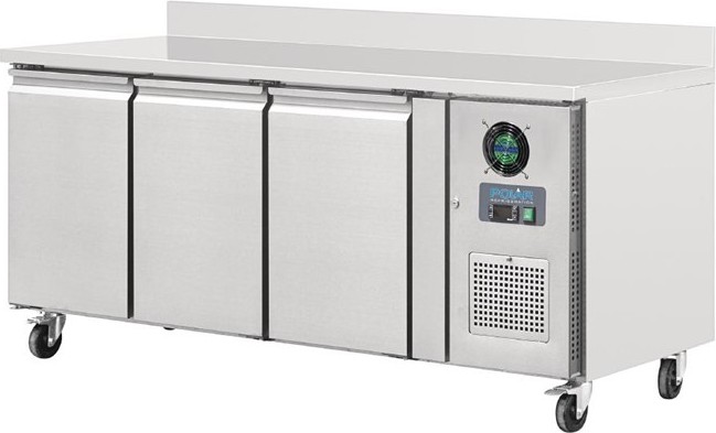  Polar Serie U 3-t&uuml;riger Edelstahlgefrierschrank mit Spritzschutz 417Ltr 