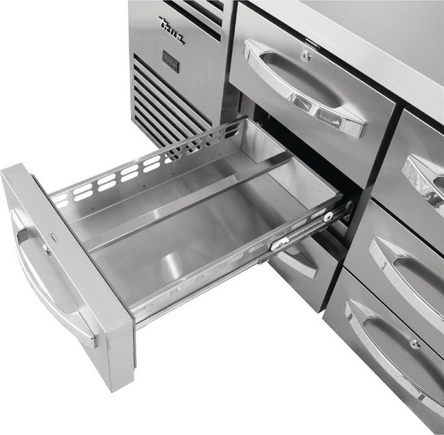  True TCR1/3 K&uuml;hltisch mit 9 Schubladen 435L 