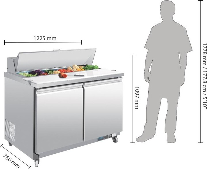  Polar Serie U Arbeitstisch 405 Liter 2-t&uuml;rig 