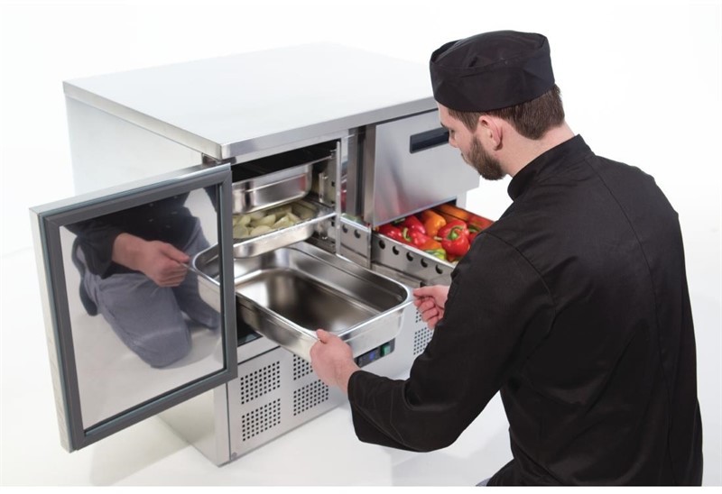  Polar Serie G K&uuml;hltisch 1-t&uuml;rig mit 2 Schubladen 240L 