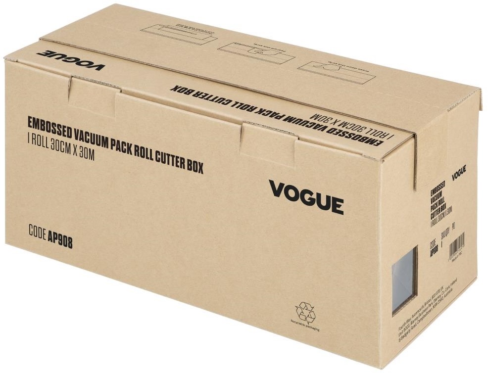  Vogue Vakuumierbeutel Rolle mit Schneidefunktion, 300 mm breit, Kartonbox 