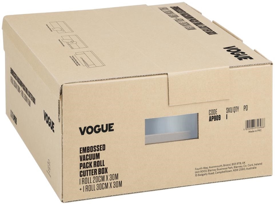  Vogue Vakuumrolle mit Cutterbox, gepr&auml;gt, 200 mm und 300 mm, 2er-Set 
