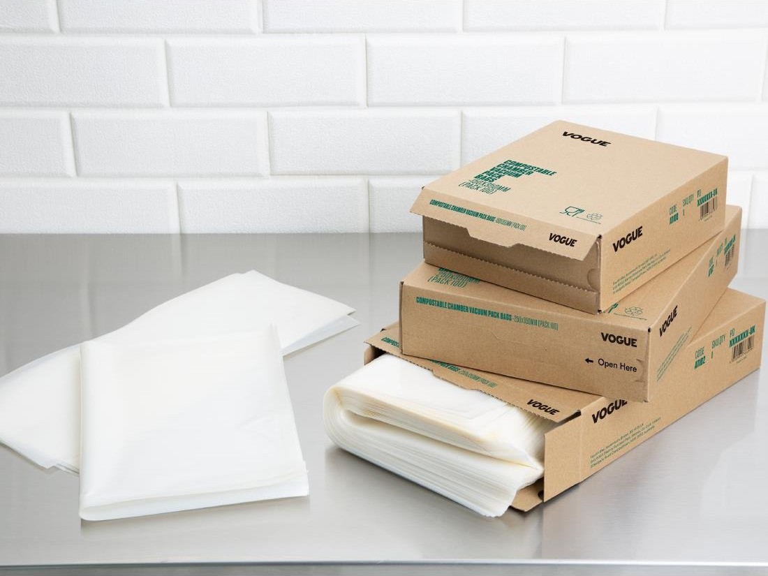  Vogue kompostierbare Kammer-Vakuumverpackungsbeutel 250x350mm (100 St&uuml;ck) 