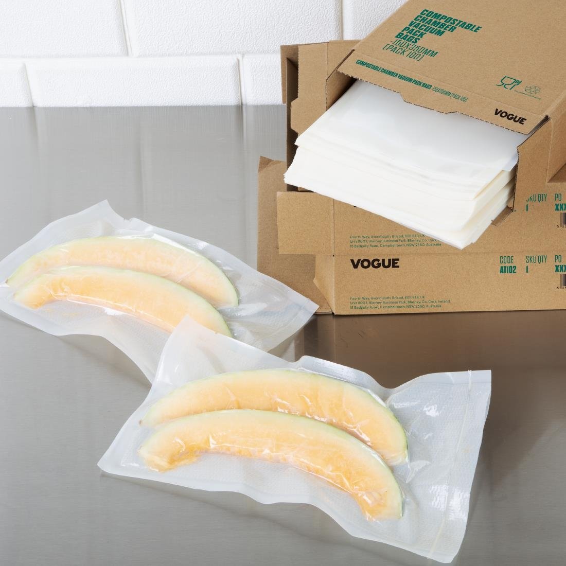  Vogue kompostierbare Kammer-Vakuumverpackungsbeutel 250x350mm (100 St&uuml;ck) 