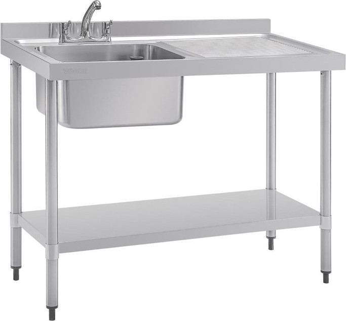  Vogue Einzelsp&uuml;le Edelstahl Abtropffl&auml;che rechts 1200mm 