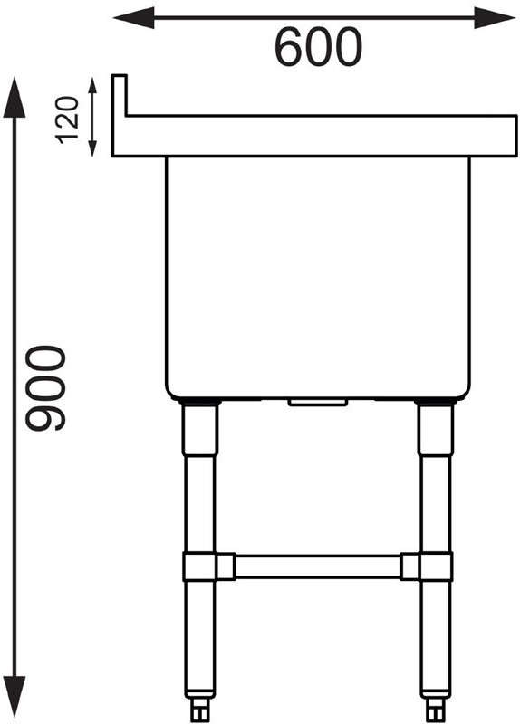  Vogue tiefer Sp&uuml;ltisch 77cm lang 