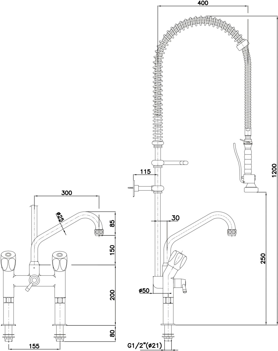  Bartscher Zweigriffmischer 40L-1802B 
