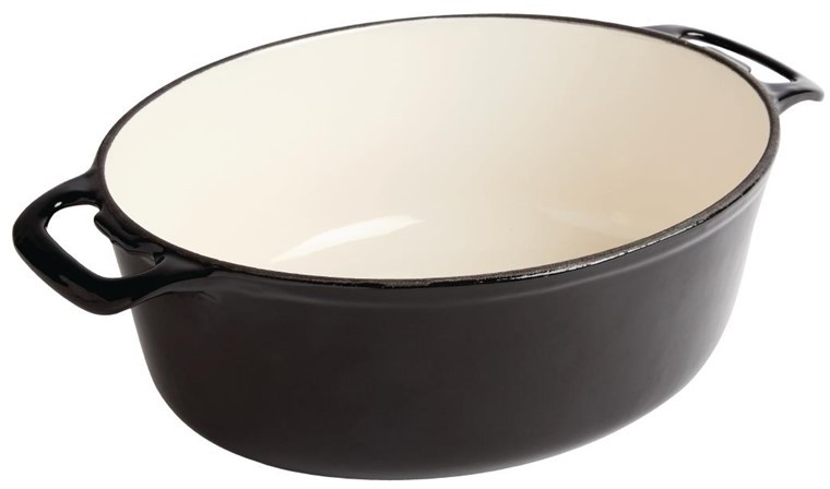  Vogue ovaler Schmortopf schwarz gro&szlig; 