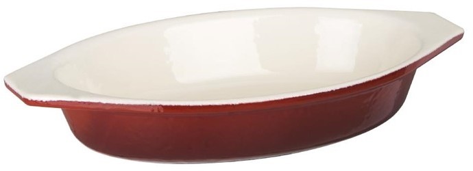  Vogue ovale Auflaufform Gusseisen rot gro&szlig; 