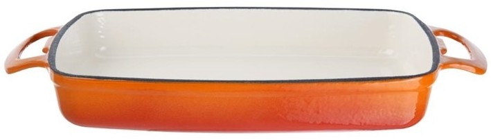  Vogue rechteckige Auflaufform Gusseisen orange 