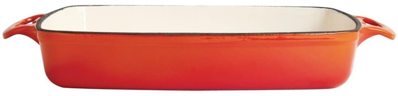  Vogue rechteckige Auflaufform Gusseisen orange gro&szlig; 