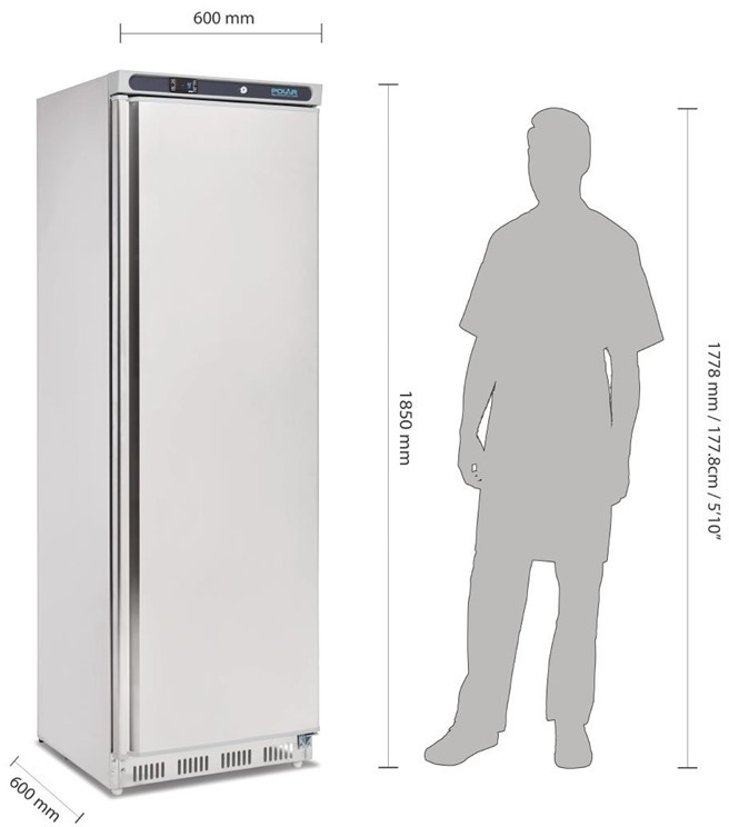  Polar Serie C Gefrierschrank Edelstahl 365L 