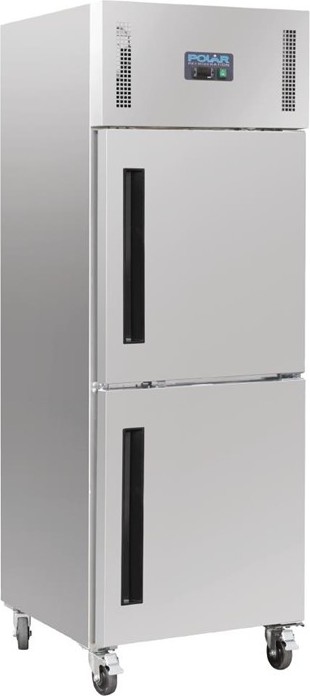  Polar Serie G Gefrierschrank Edelstahl mit geteilter T&uuml;r 600L 