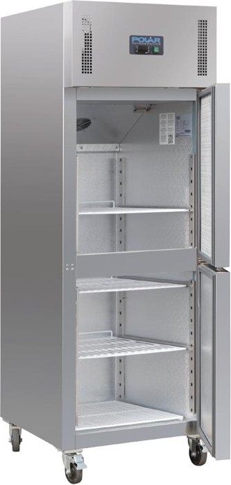  Polar Serie G Gefrierschrank Edelstahl mit geteilter T&uuml;r 600L 