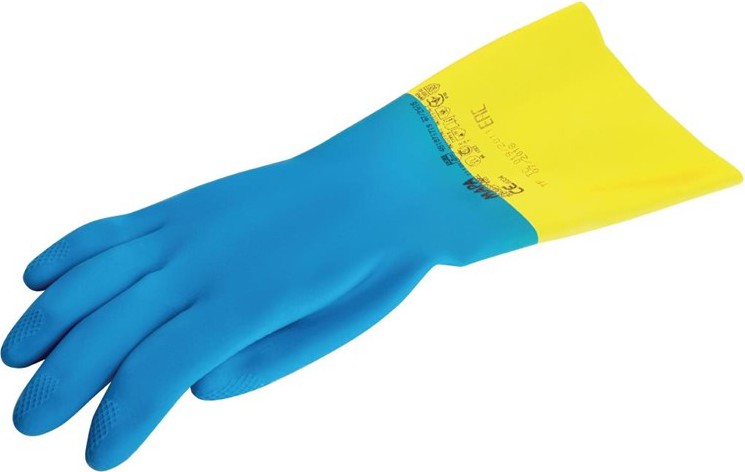  Mapa Alto 405 Fl&uuml;ssigkeitsfeste Hochleistungs-Hausmeisterhandschuhe Blau und Gelb Gro&szlig; 