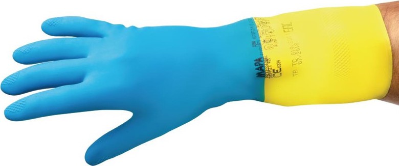  Mapa Alto 405 Fl&uuml;ssigkeitsfeste Hochleistungs-Hausmeisterhandschuhe Blau und Gelb Gro&szlig; 