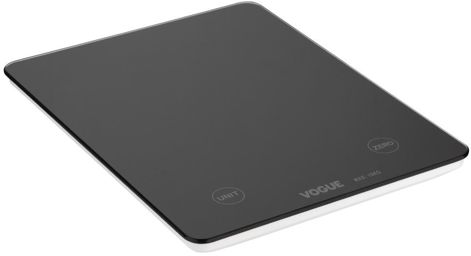  Vogue Digitalwaage Schwarz Rechteckig 10kg 