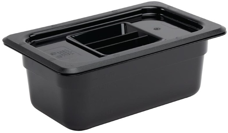  Vogue GN-Beh&auml;lter GN1/4 schwarz 100mm 