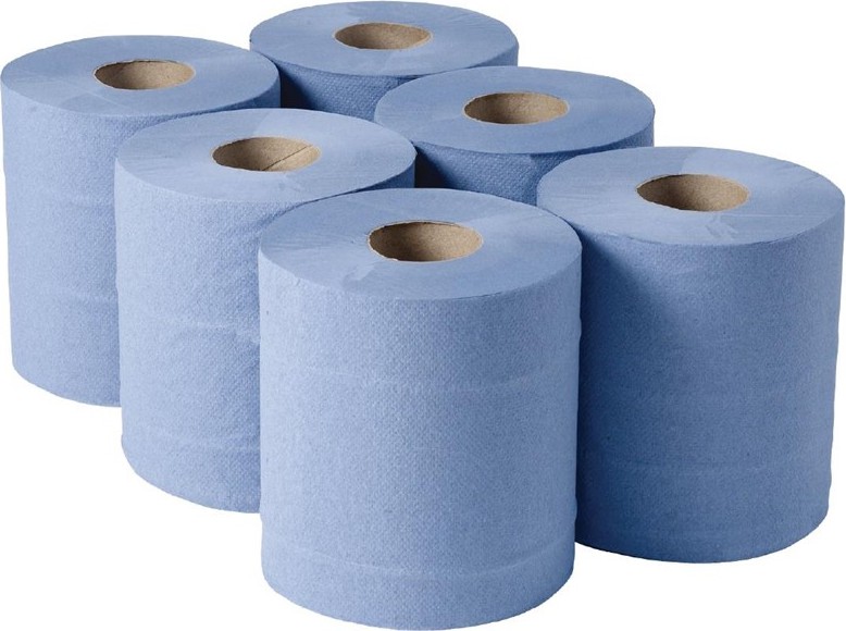  Jantex Handtuchrollen f&uuml;r Innenabrollung blau 2-lagig - 6 St&uuml;ck 