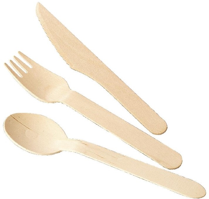 Fiesta Green Einweg Holzbesteck Gabel Biologisch abbaubar 