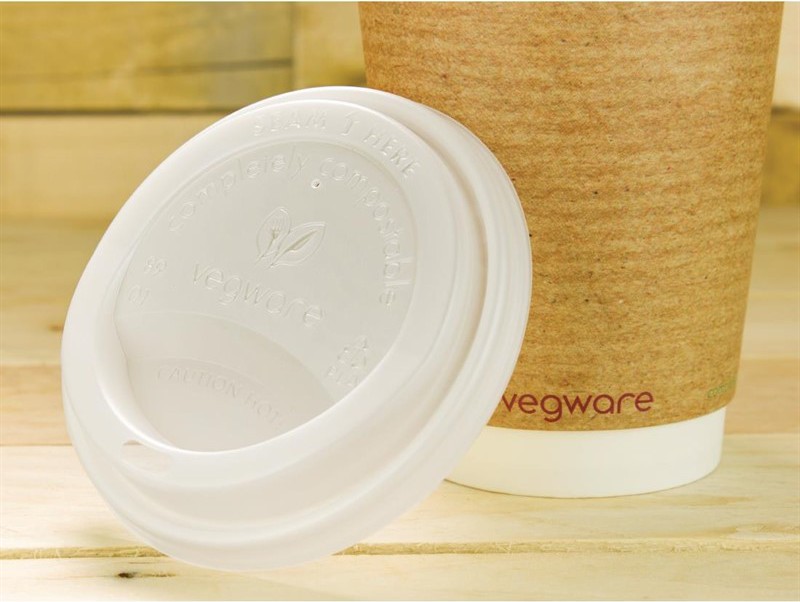  Vegware kompostierbare Hei&szlig;getr&auml;nkebecher-Deckel 34 / 45,5cl 