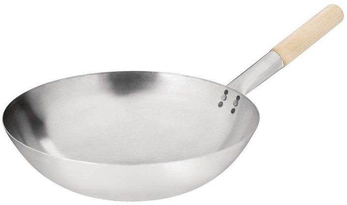 Vogue Stahl Wok runder Boden 35,5cm 