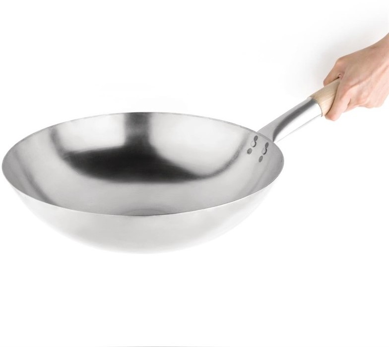  Vogue Stahl Wok runder Boden 35,5cm 