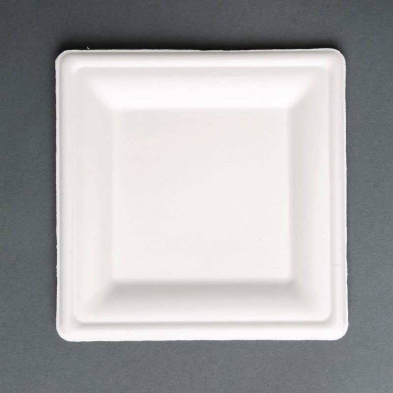  Fiesta Green kompostierbare Teller aus Bagasse quadratisch 26,1cm (50 St&uuml;ck) 