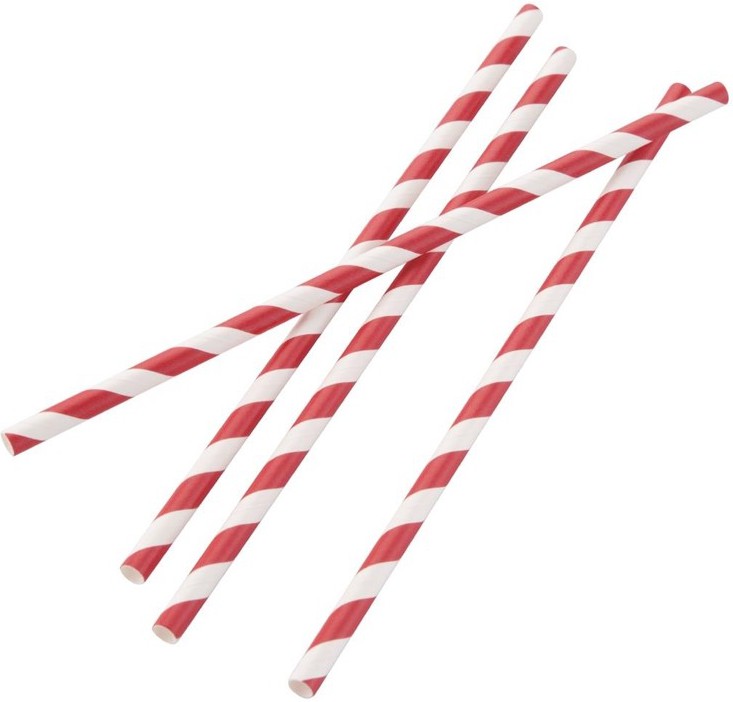  Fiesta Green Kompostierbare Papiertrinkhalme rot geringelt 