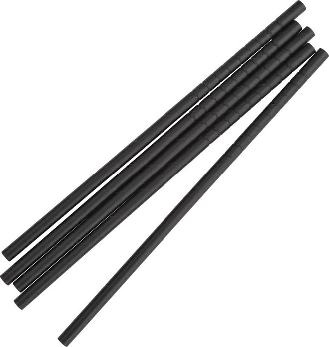  Fiesta Compostable kompostierbare flexible Papierstrohhalme schwarz (250 St&uuml;ck) 