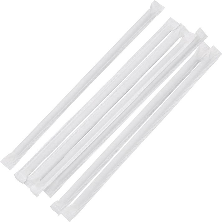  Fiesta Compostable kompostierbare einzeln verpackte Papierstrohhalme 21cm schwarz (250 St&uuml;ck) 