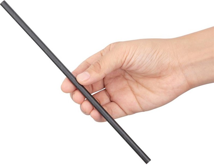  Fiesta Compostable kompostierbare einzeln verpackte Papierstrohhalme 21cm schwarz (250 St&uuml;ck) 