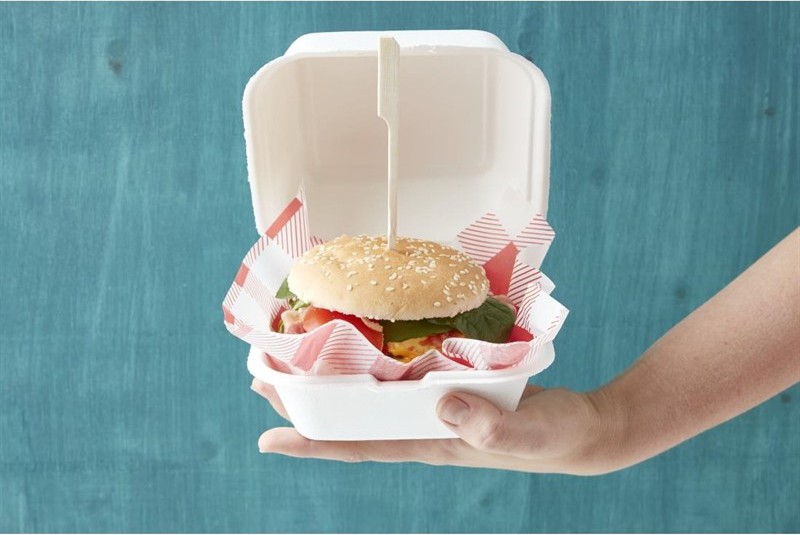  Fiesta Green kompostierbare Zuckerrohr Burgerboxen 15,3cm 