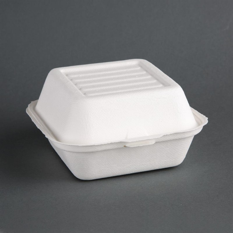  Fiesta Green kompostierbare Zuckerrohr Burgerboxen 15,3cm 