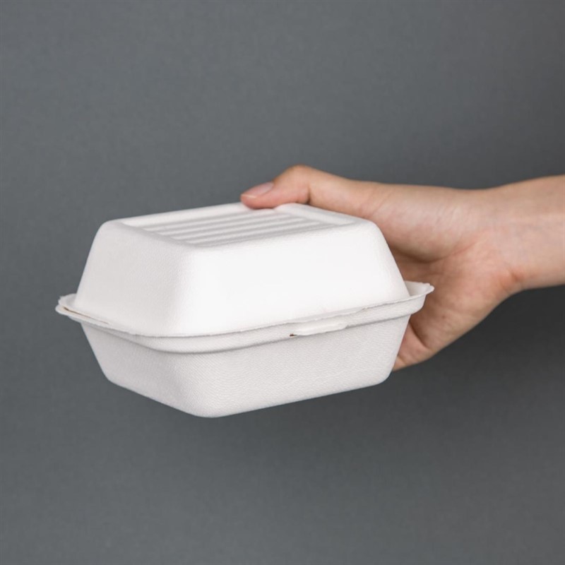 Fiesta Green kompostierbare Zuckerrohr Burgerboxen 15,3cm 