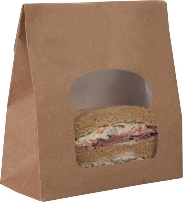  Colpac Recycelbare Sandwicht&uuml;ten aus Papier mit Sichtfenster braun 