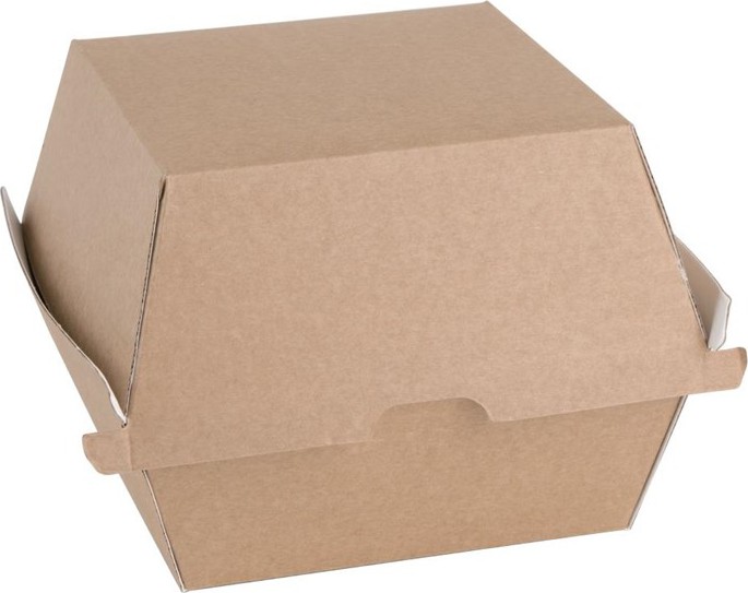  Fiesta Green kompostierbare Burgerboxen aus Kraftpapier gro&szlig; 112mm (150 St&uuml;ck) 