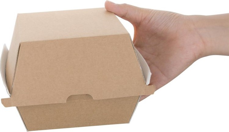  Fiesta Green kompostierbare Burgerboxen aus Kraftpapier gro&szlig; 112mm (150 St&uuml;ck) 