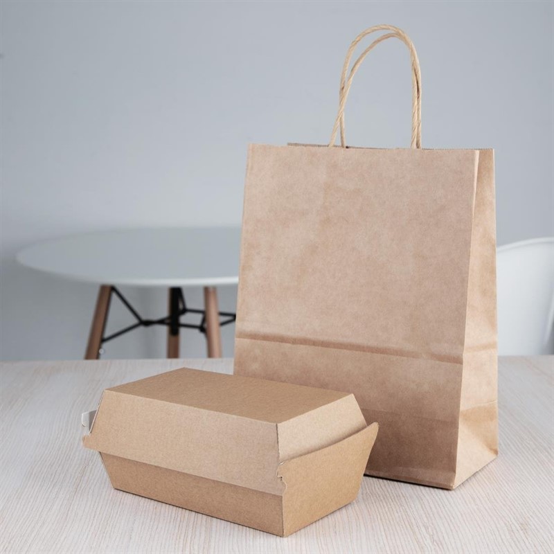  Fiesta Green kompostierbare Hamburgerboxen Kraft klein 172mm (200 St&uuml;ck) 