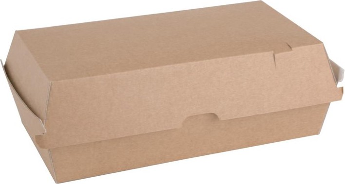  Fiesta Green kompostierbare Men&uuml;boxen mit Klappdeckel aus Kraftpapier gro&szlig; 204mm (100 St&uuml;ck) 