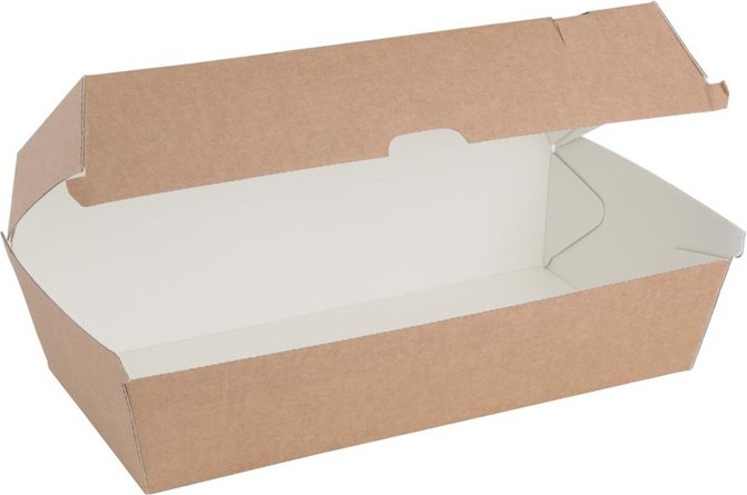 Fiesta Green kompostierbare Men&uuml;boxen mit Klappdeckel aus Kraftpapier gro&szlig; 204mm (100 St&uuml;ck) 