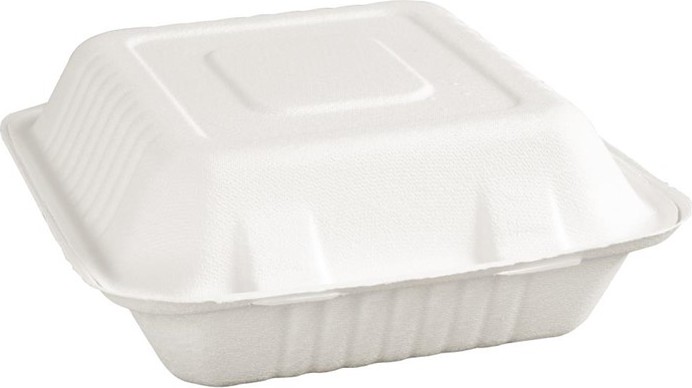  Fiesta Green kompostierbare Men&uuml;boxen aus Bagasse mit Klappdeckel 3-geteilt (200 St&uuml;ck) 